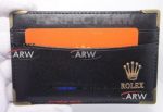 Perfect Replica AAA Gold Icon Rolex Gold Metal Black Wallet For Sale